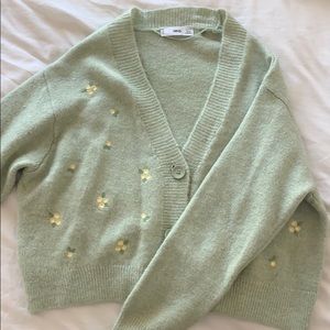 Mango Daisy Embroidered Cardigan